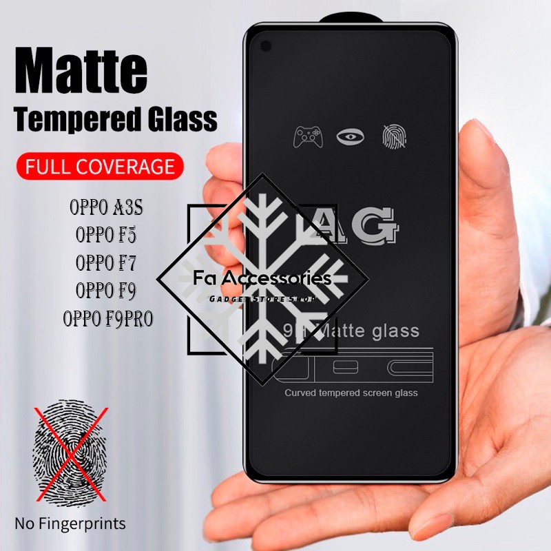 Tempered matte glass OPPO a3s f5 f7 F9 F9PRO anti glear tempered glass matte anti minyak