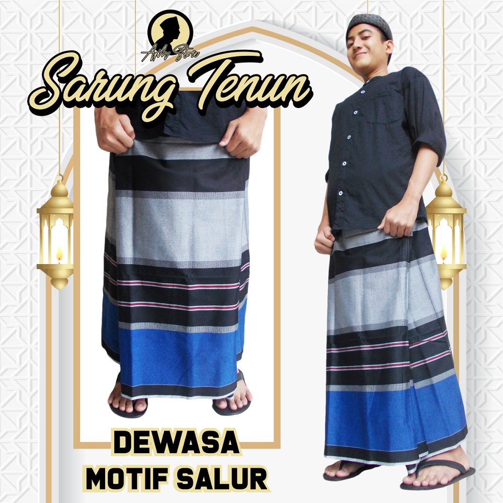 Khasanah Sarung Santri Motif Tenun Garis Garis Premium