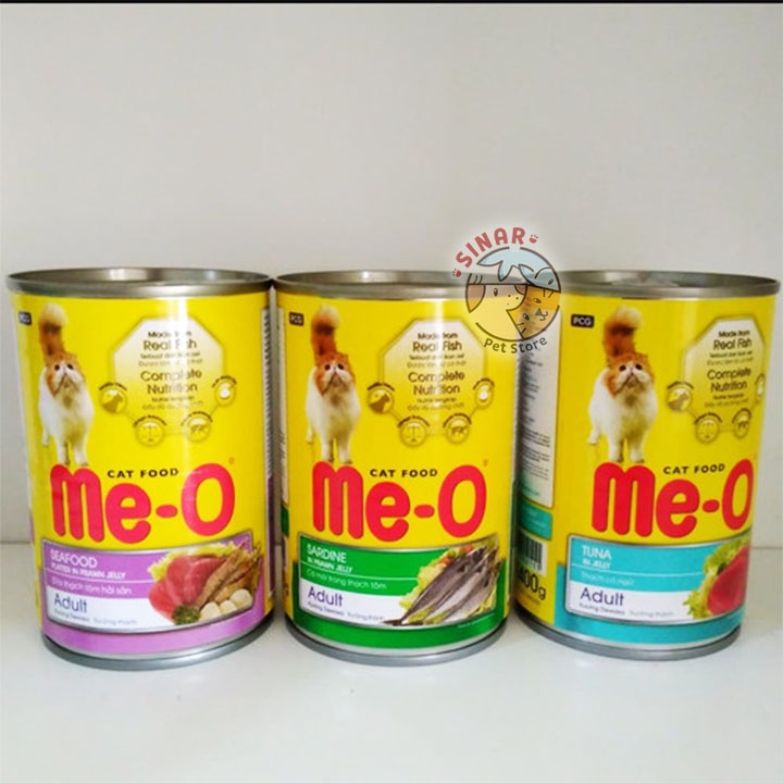 Me-O Kaleng 400GR Makanan Basah Kucing MEO Tuna Seafood Sardine Cat Wet Food