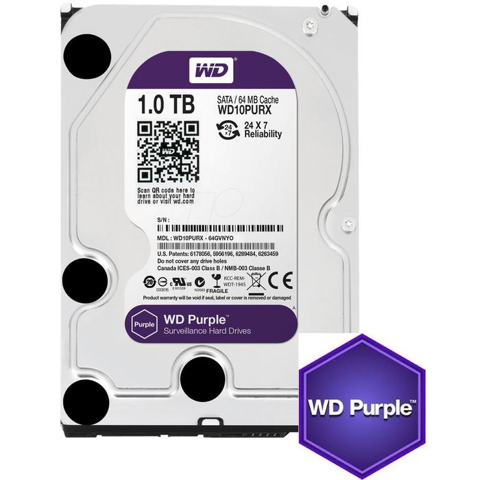 HDD WD 3.5 1TB PURPLE RESMI ORIGINAL HARDISK DRIVE