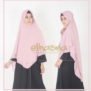 Hijab Instan XL Jumbo Hijab Ceruty 2 Layer Jilbab Instan  By Elhasna-3