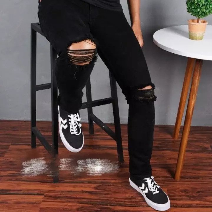 Celana Sobek Lutut Celana Jeans Pria Sobek Ripped Strecth bahan SOFTJEANS Model Skinny Celana Jeans 