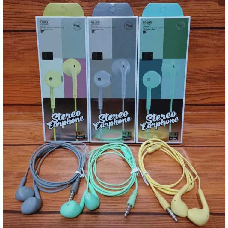 Handsfree Headset Earphone MUSIC U19 Macaroon Edition HF HS Stereo