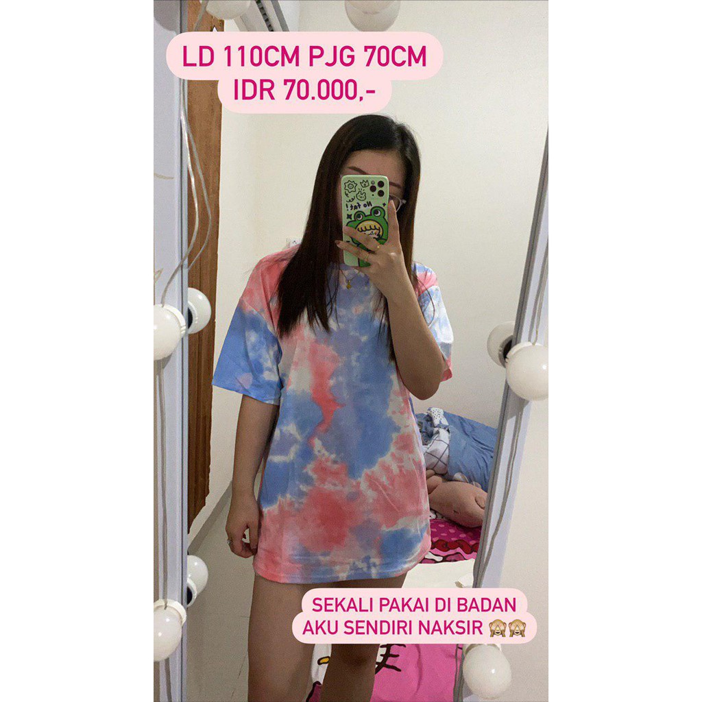 Oversize Tee / Tshirt Wanita Model Longgar Motif Tie Dye