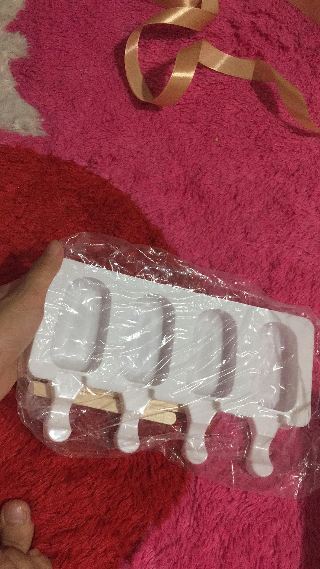 4 Cell Silicone Ice Cream Mold Popsicle Molds Diy Homemade Dessert Freezer Fruit Juice Ice Pop Maker Mould With Sticks