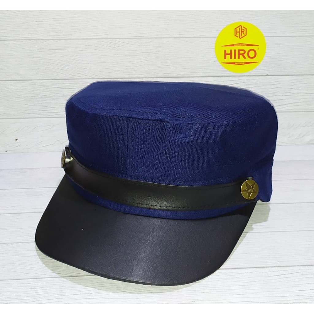 [COD]TOPI DISTRO PRIA/TOPI SAILORMAN ARMY LEATHER CAP CADET MILITARY/TOPI DISTRO KEREN