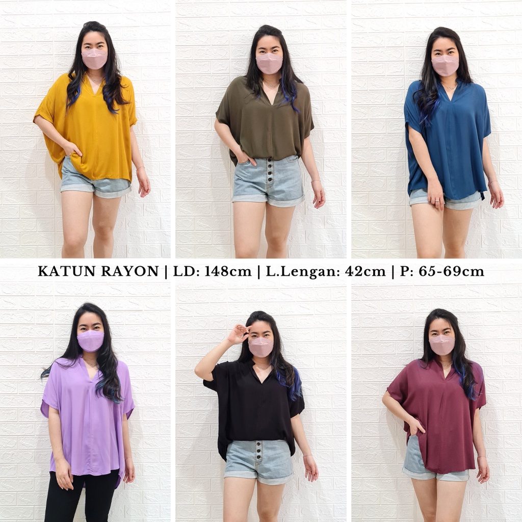 2904 CARITA OVERSIZE TOP BLOUSE BIGSIZE JUMBO FELICIA BLOUSE