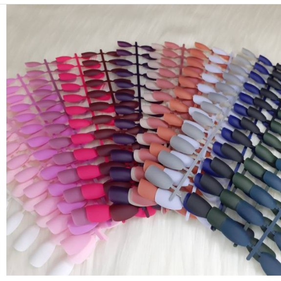 24pcs Kuku Palsu Matte doff panjang Fake Nails balerina