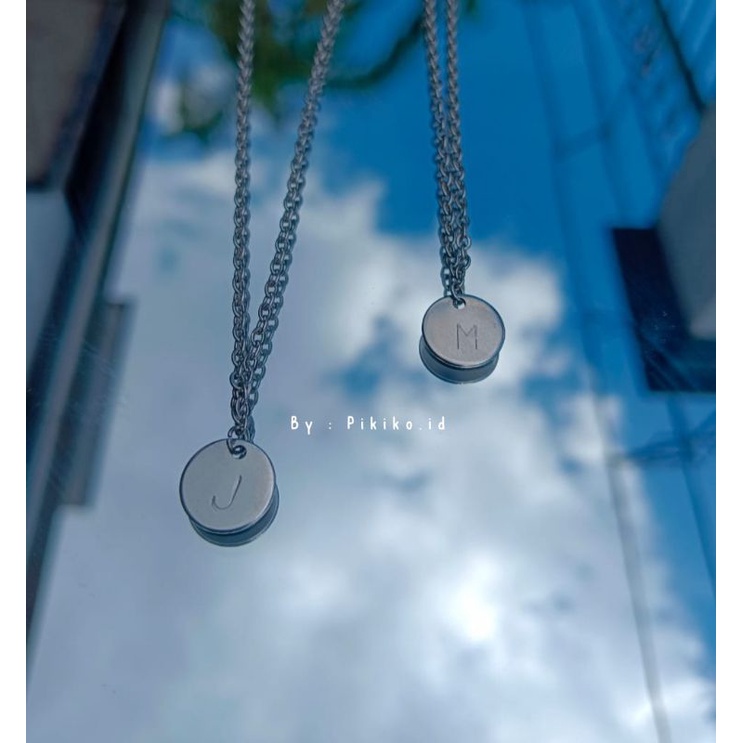 Kalung initial anti karat - Kalung huruf - Kalung abjad - Kalung simple - Kalung ketok - Initial nek