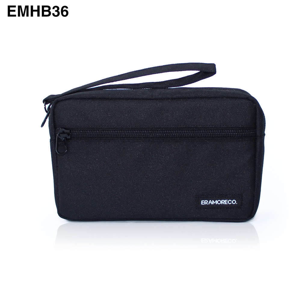 clutch pria casual simple mini - Hitam EMHB36