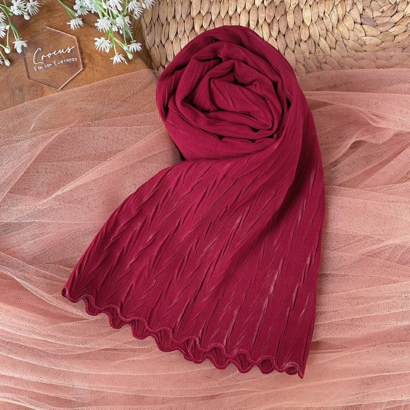 PASHMINA PLISKET PADI DEWASA/PASHMINA CERUTTY DEWASA/PASHMINA PLISKET PADI GANDUM COD
