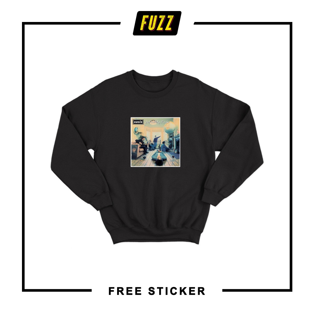 Crewneck Band Oasis Sweater Distro Musik Rock Sweatshirt Pria Dan Wanita Outerwear Oversize