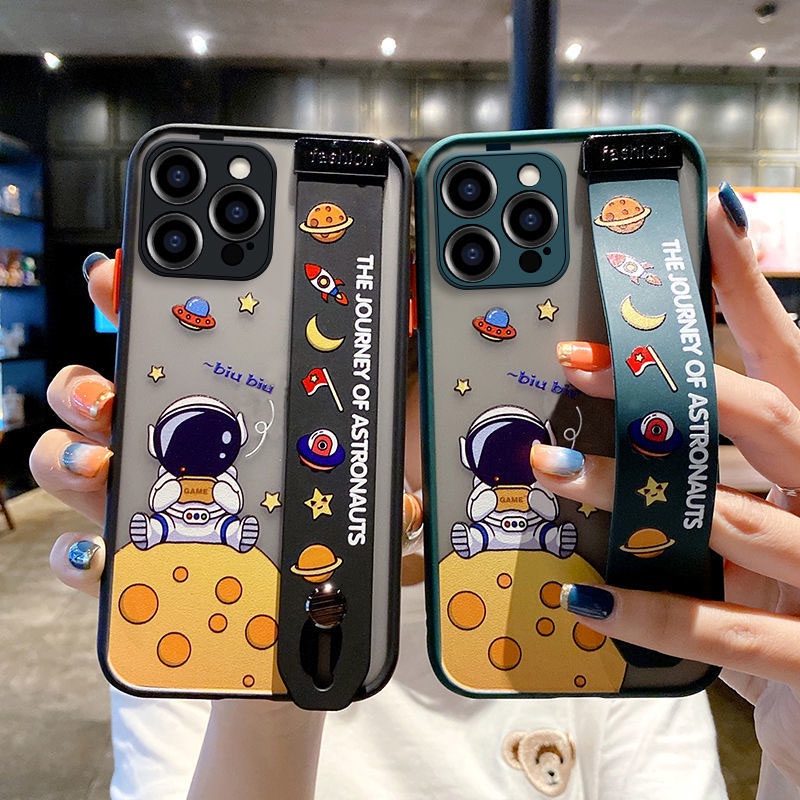 Case Motif Print Planet Man Dengan Wristband Untuk IPhone 12 13 11 Pro Max X Xs Max Xr 4470