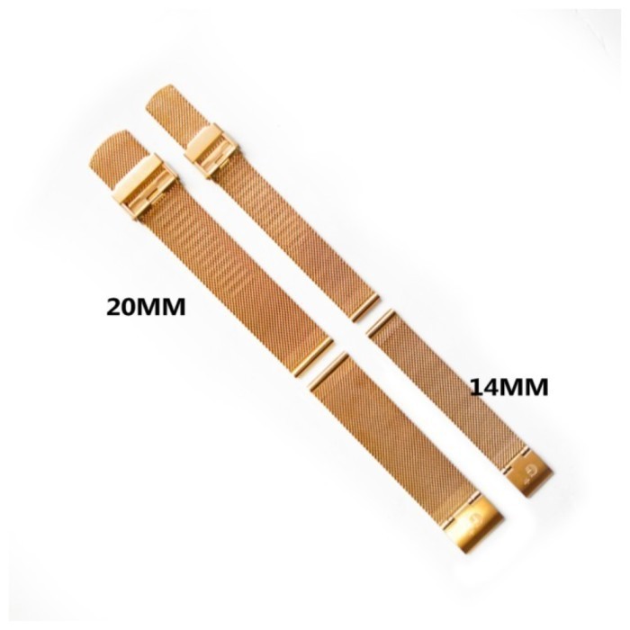 Tali Jam 14mm / 20mm / Strap Wanita Pria / Stainless Steel Strap Jam