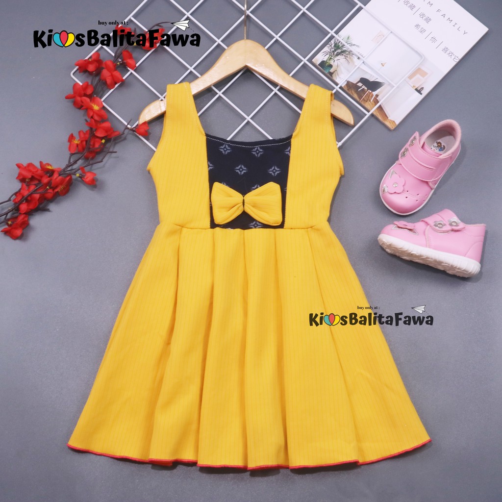 Dress Clairine uk Bayi - 7 Tahun / Baju Anak Perempuan Murah Dres Polos Yukensi Adem Pakaian Murah