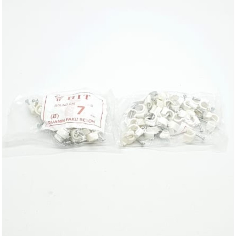 HIT 7mm Klem Kabel 100% JAMIN ASLI Paku Beton  (+/- 40 pcs)