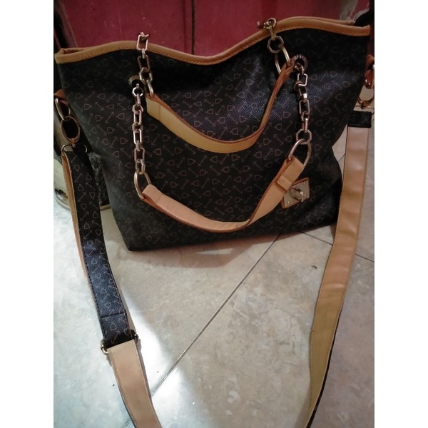 #HARGA PAS# TOTE BAG ZULLER KULIT ASLI MATANG COKLAT ALA LV