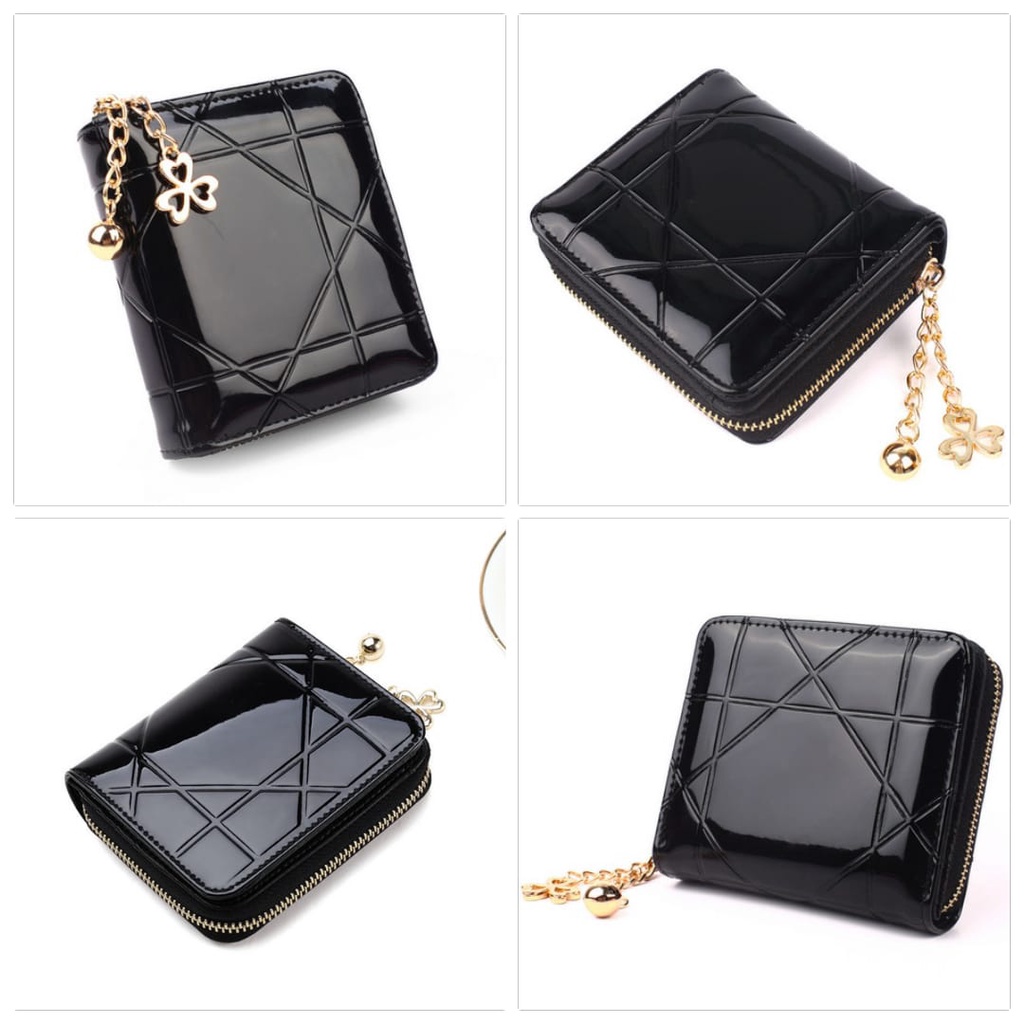 DOMPET WANITA KECIL KULIT GLOSSY IMPORT ABG FASHION KOREA MURAH BATAM ESTER BRANDED LIPAT RESLETING SLOT KARTU REMAJA KEKINIAN SIMPLE-6