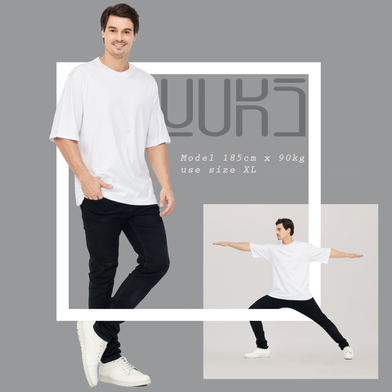 KAOS POLOS OVERSIZE PRIA & WANITA COTTON COMBED 24s BAJU BIG SIZE KOREAN STYLE TSHIRT OVERSIZED-White