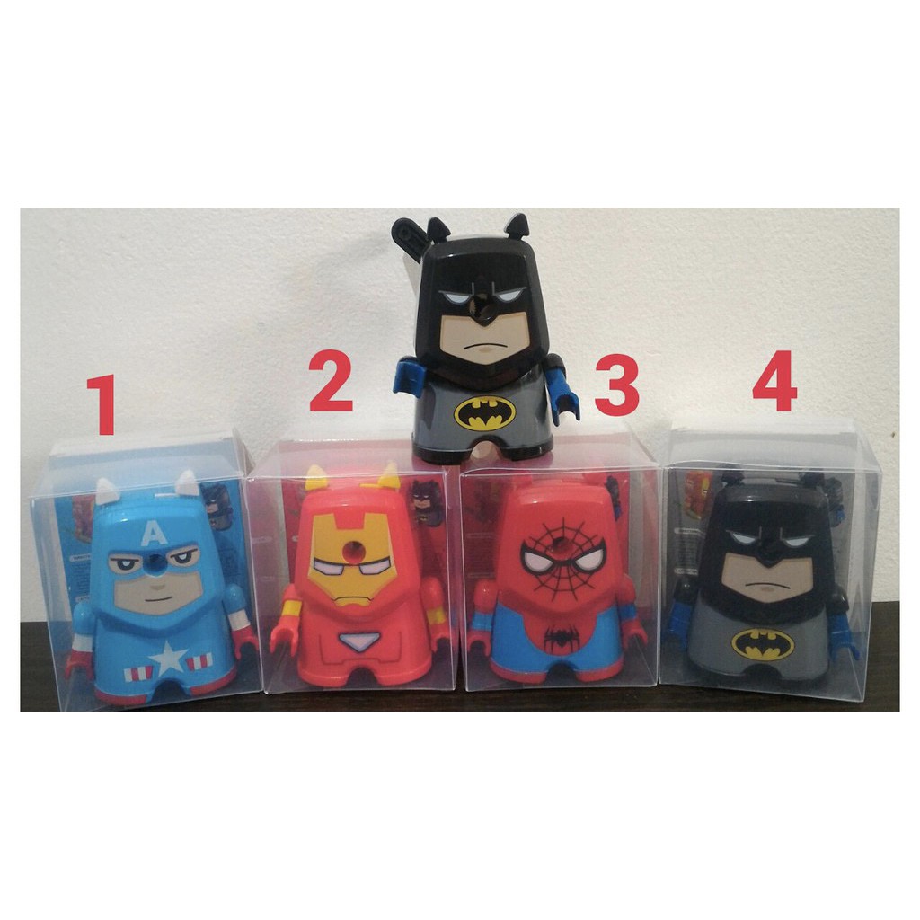 

Rautan putar superhero serutan pensil Pencil Sharpener Batman Spiderman Ironman Captain America