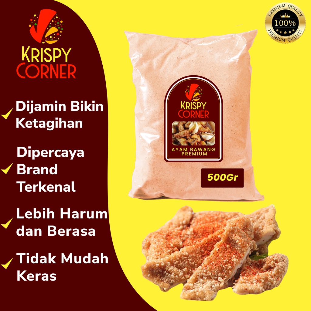 

Bumbu Tabur Ayam Bawang Penyedap Aneka Snack Ayam Jamur Instan Rasa Ayam Bawang Premium 500gr