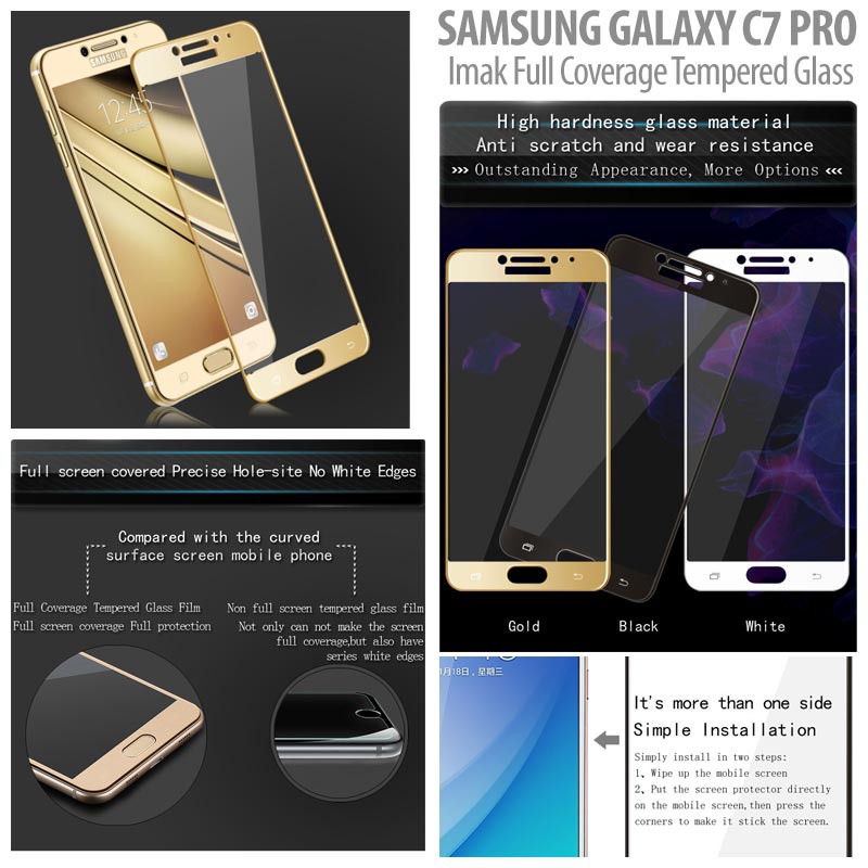 Samsung Galaxy C7 Pro - Imak Full Coverage Tempered Glass