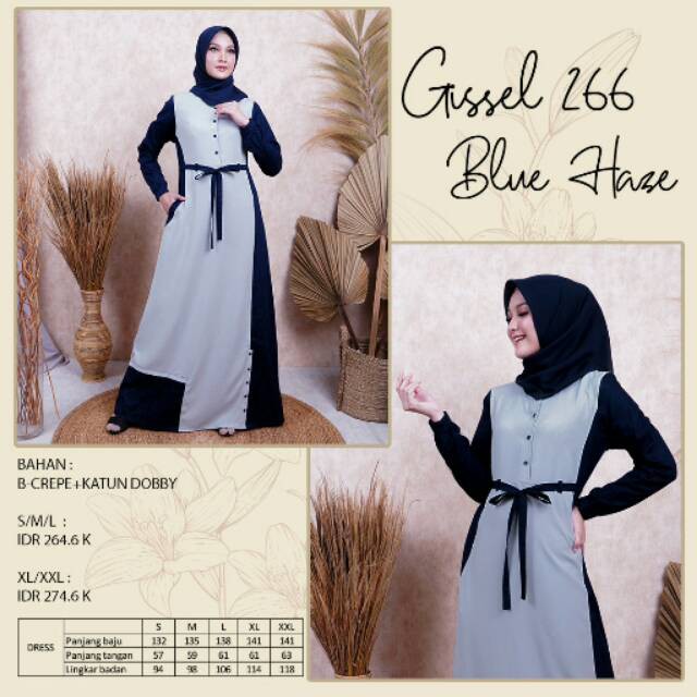 Gamis Katun Original SEPLY GISSEL 266 ( Khaki, Blue )