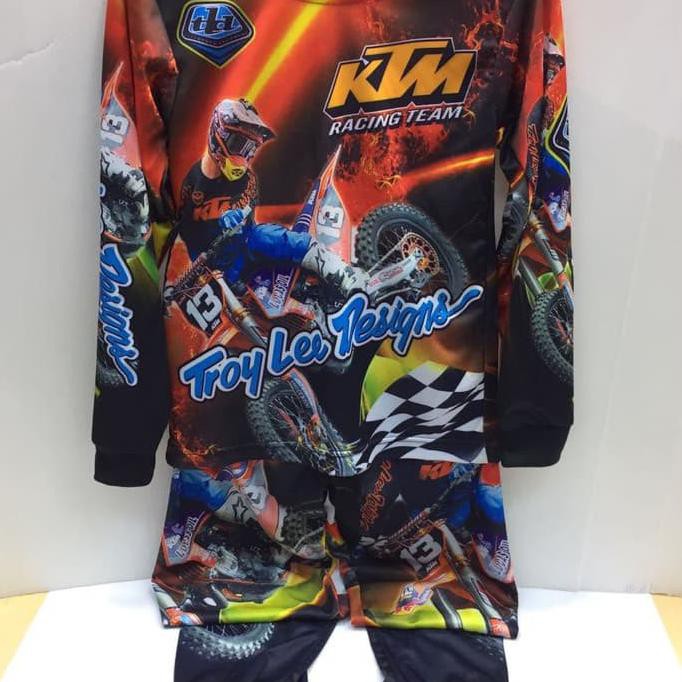 baju kaos jersey setelan anak/kids motor cross KTM panjang 842