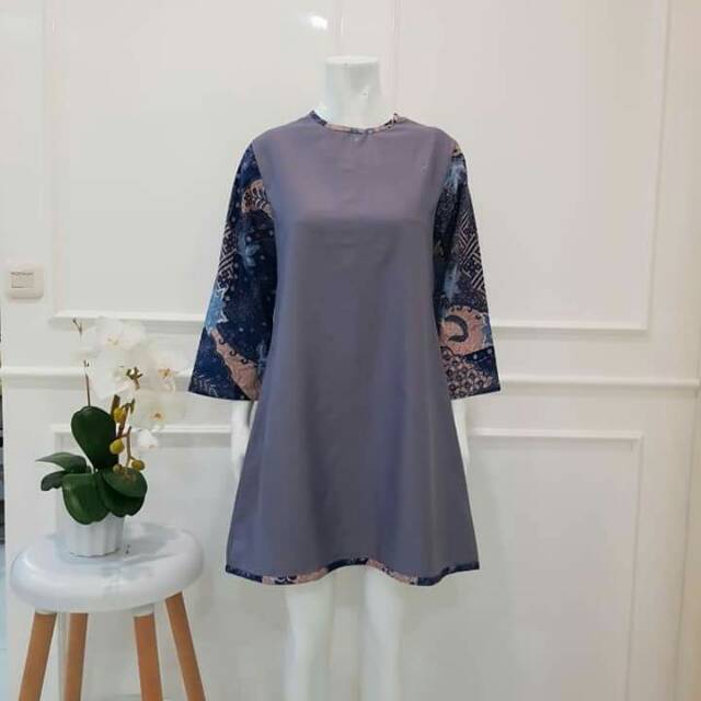 Tunik katun toyobo kombinasi batik
