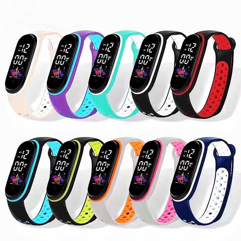 ✅COD Jam Tangan Digital LED Anti Air Rubber Electronic Fashion Pria Wanita Anak Remaja Import M141