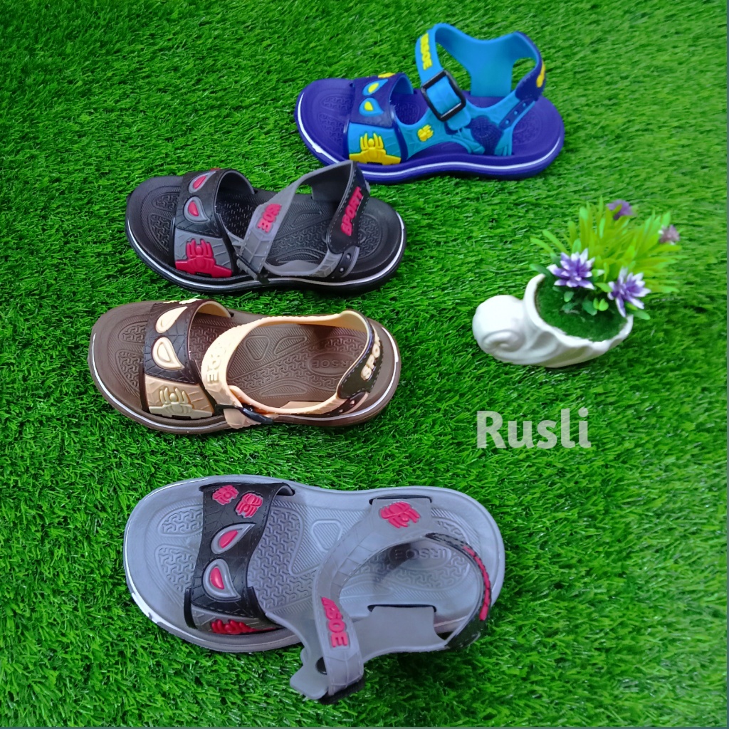 (COD) Sandal Gunung Baim Anak Remaja Motif Spider Irsoe A57