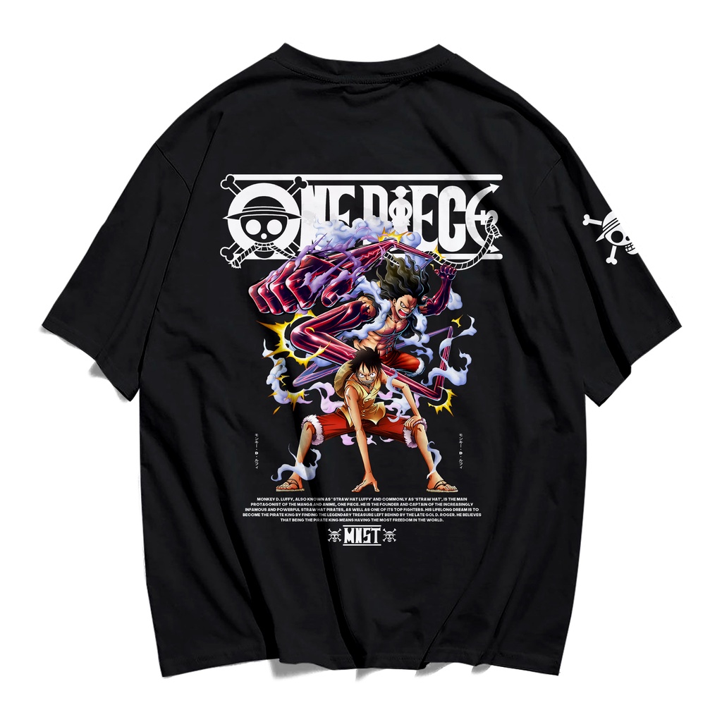 Mnst | Tshirt | Kaos Oversize Anime | Black | One Piece Gear 4 Snake