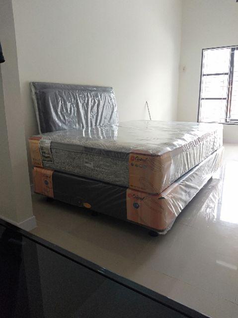 Springbed Central Deluxe Plus Pocket Spring Fullset Kasur, Divan, Sandaran