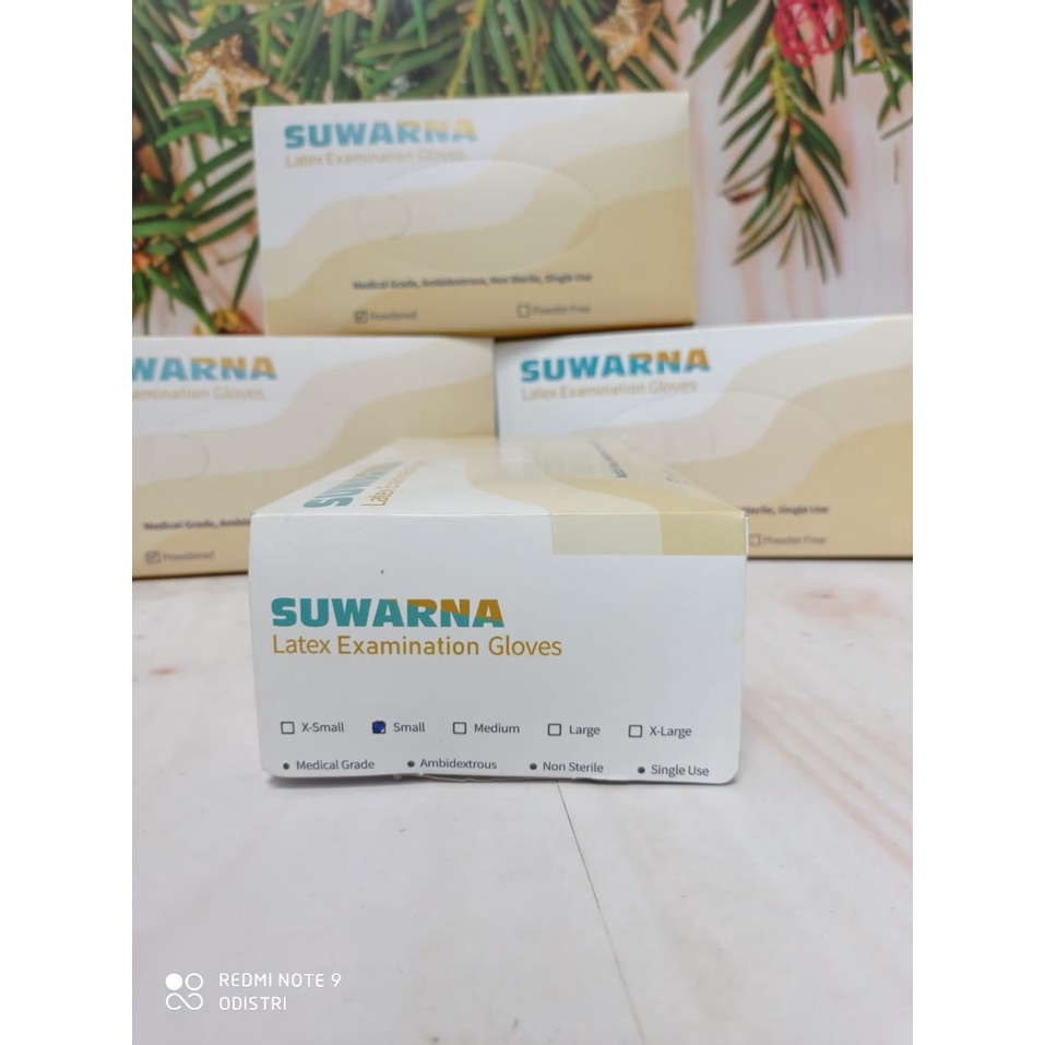 Sarung Tangan Latex Suwarna isi 100 pcs/box - Handscoon Latex Suwarna