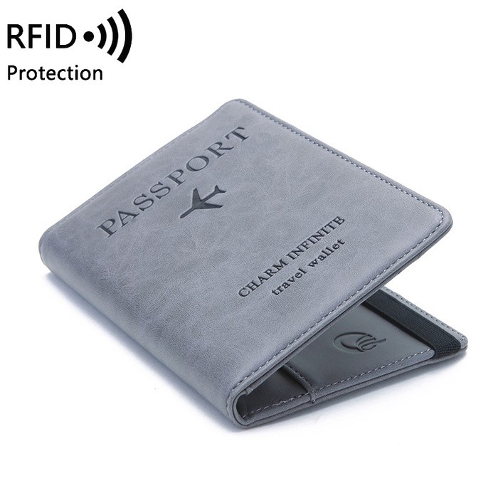 Dompet Paspor Kulit Passport Travel Wallet RFID Protection 1643