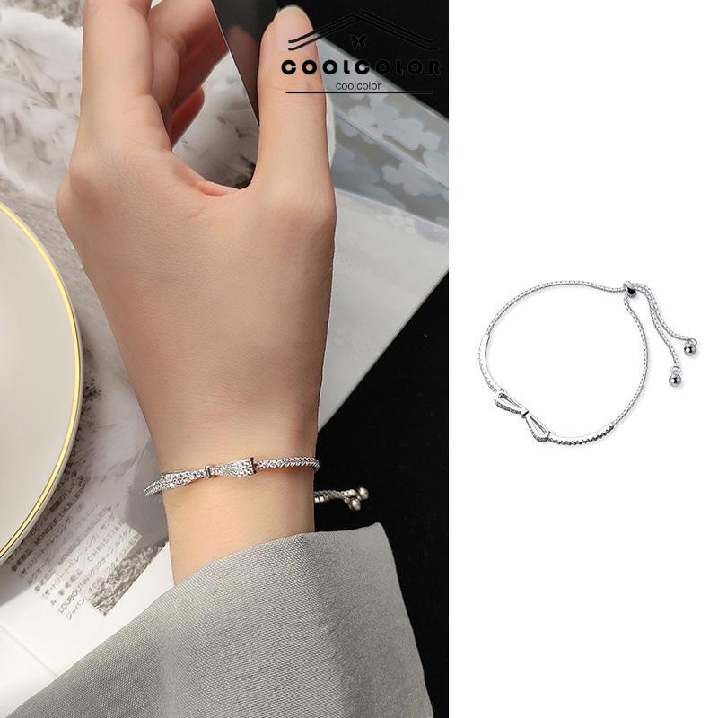 COD❤️Gelang kupu-kupu Korea Super Flash Penuh Berlian Busur Niche Desain Cahaya Mewah High-end Hadiah Pacar Yang Indah Aksesoris Fashion Wanita Import