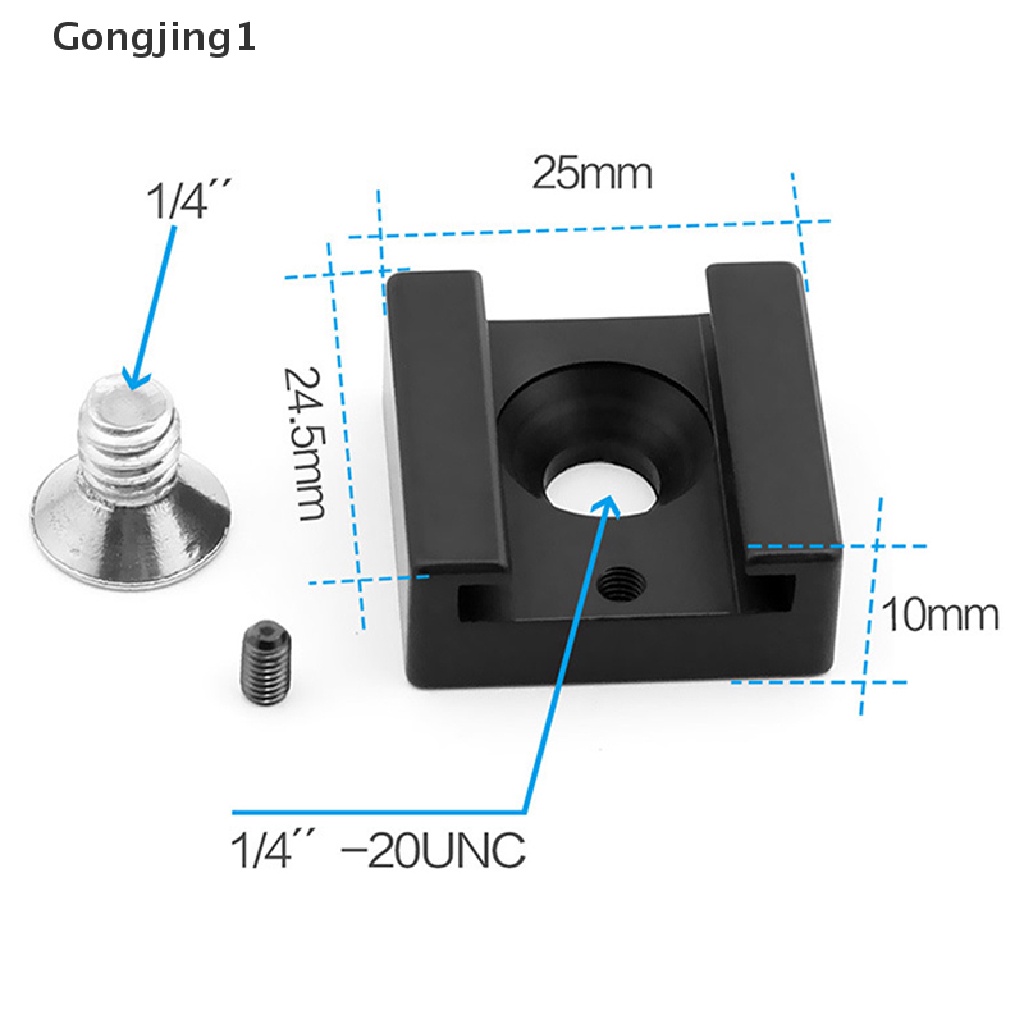 Gongjing1 Adapter Cold Shoe Mount Holder Lampu Flashmic Untuk Kamera