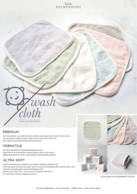 Little Palmerhaus waslap anak WASHCLOTH BAMBOO SAPU TANGAN BAYI  wash cloth BAYI