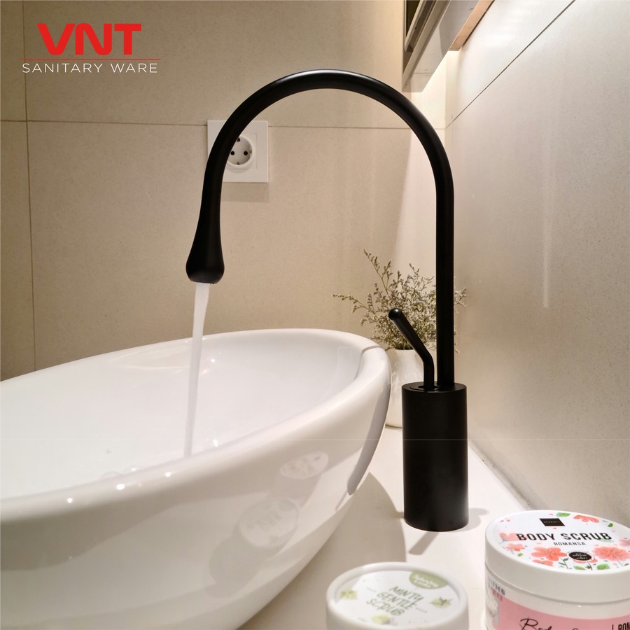 Kran Wastafel Hot Cold Minimalis Black Faucet Keran air minimalis