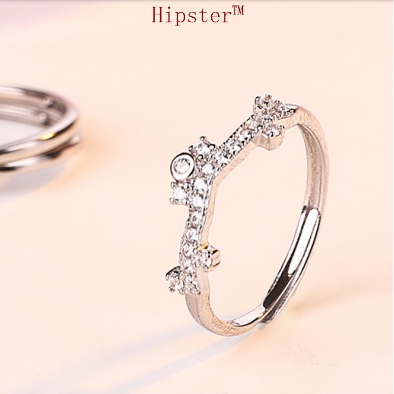 New Personalized Fashion Creative Twin Crown Inlaid Diamond Ring