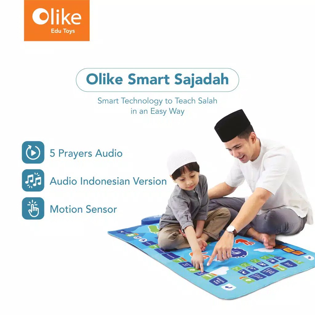 OLIKE Smart Sajadah ~ Sajadah Anak Pintar-Sky Blue