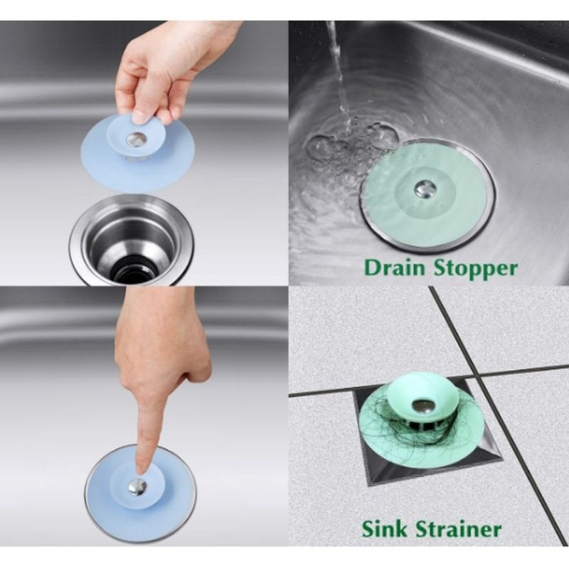 AVUR 2 IN 1 drain stopper penutup wastafel lubang kamar mandi tutup lubang bath up