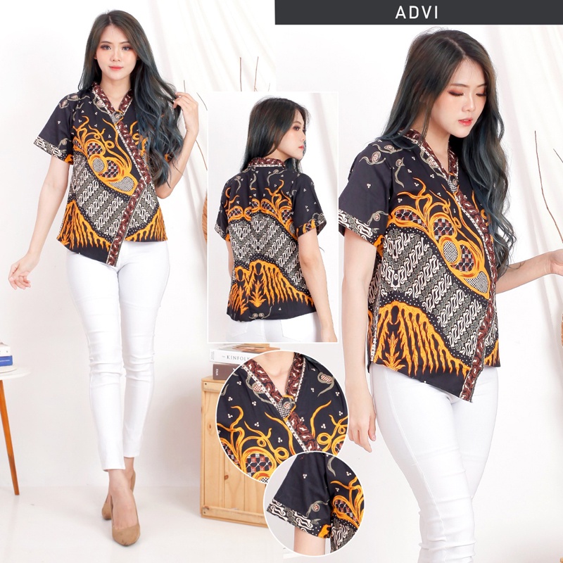 Evercloth Advi Blouse Wanita Atasan Wanita Batik Couple Family