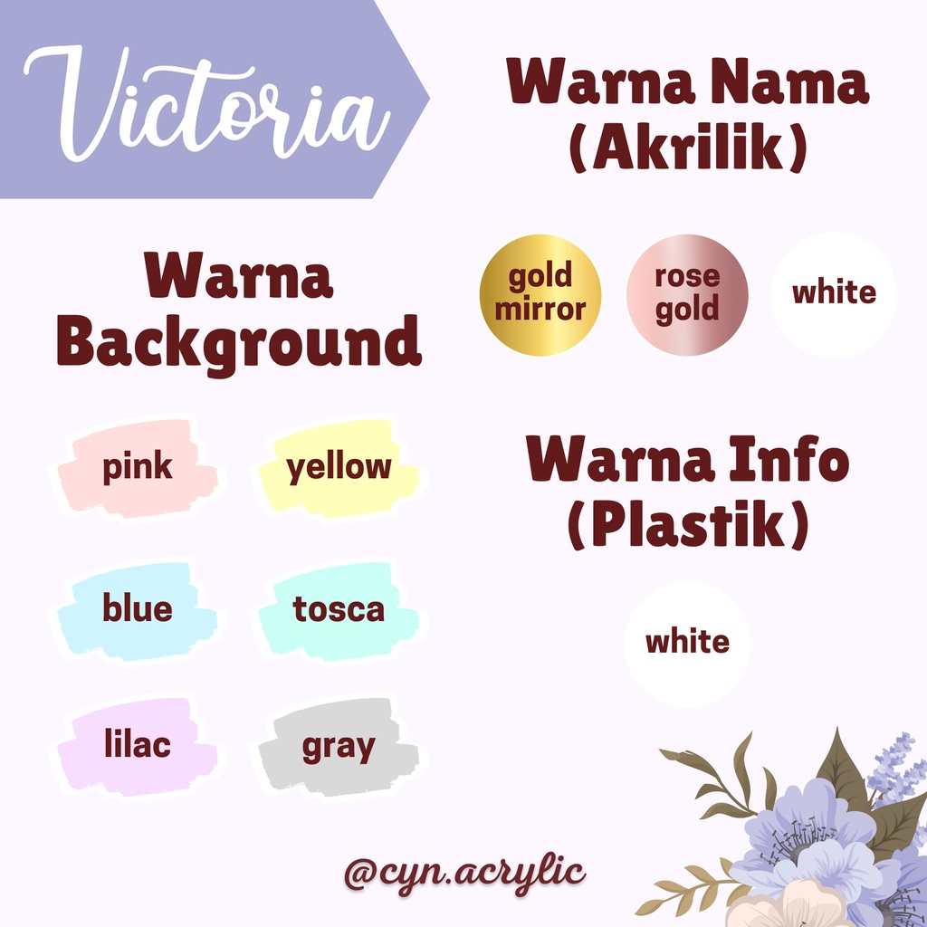 VICTORIA Hospital Board Akrilik Acrylic Announcement Biodata Baby Bayi Newborn Kado Mewah Bagus