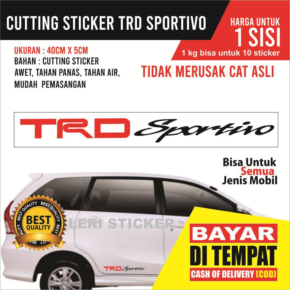 Sticker TRD Sportivo Mobil Avanza Xenia Inova Calya Rush Terios Cutting Timbul Murah Awet Shopee Indonesia