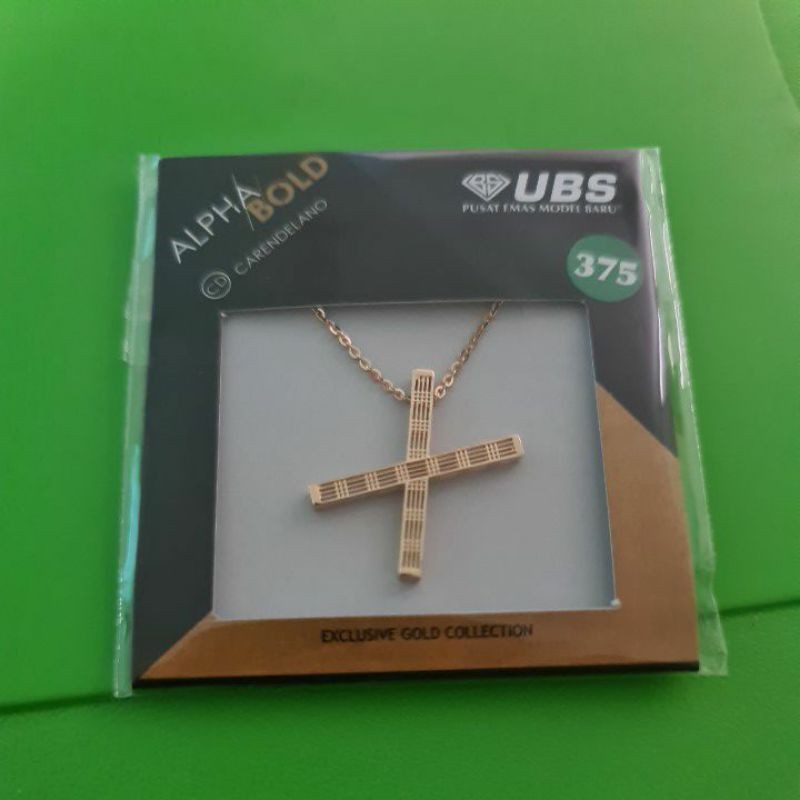 Kalung Alpha Bold huruf X kadar 375 UBS