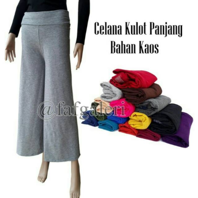 Kulot Panjang Kaos - Celana kulot wanita