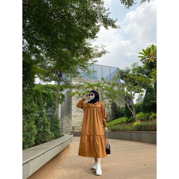 midi dress katun poplin by mumtaza