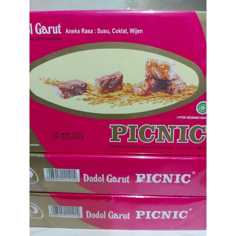 

Dodol Garut Picnic Aneka Rasa Susu Coklat Wijen Satu Kotak 1/2 kg