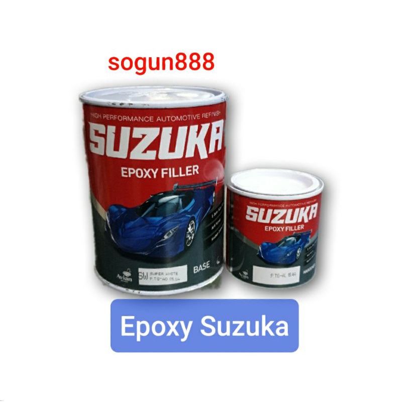 Cat dasar Suzuka 2 komponen. Epoxy filler Suzuka.  Cat mobil thn karat. Cat epoxi.